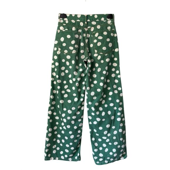 Farm Rio Jeans Size 34 Green White Dot - Picture 3 of 11